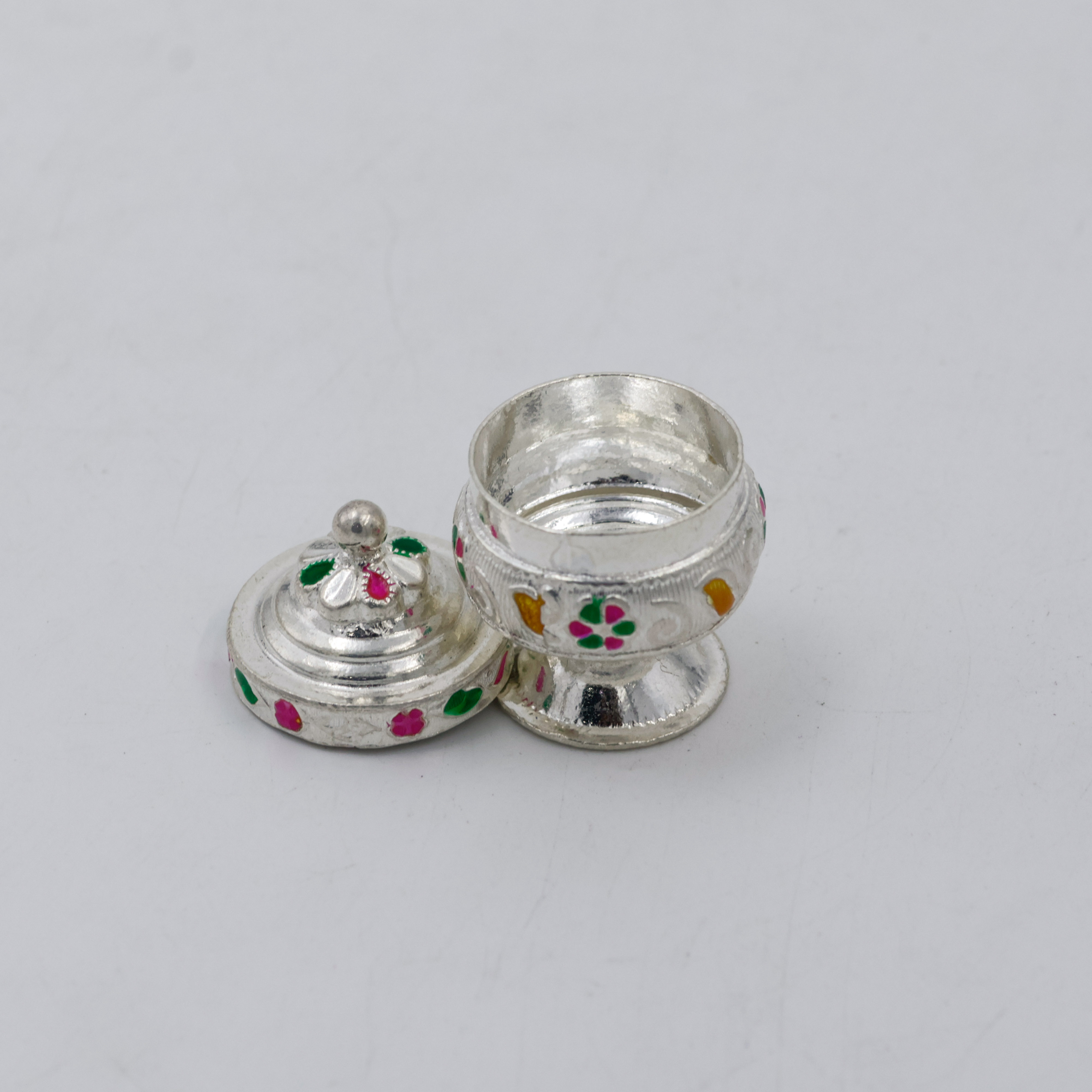 New Akshaya Jewellers - Silver Kum Kum Dabbi